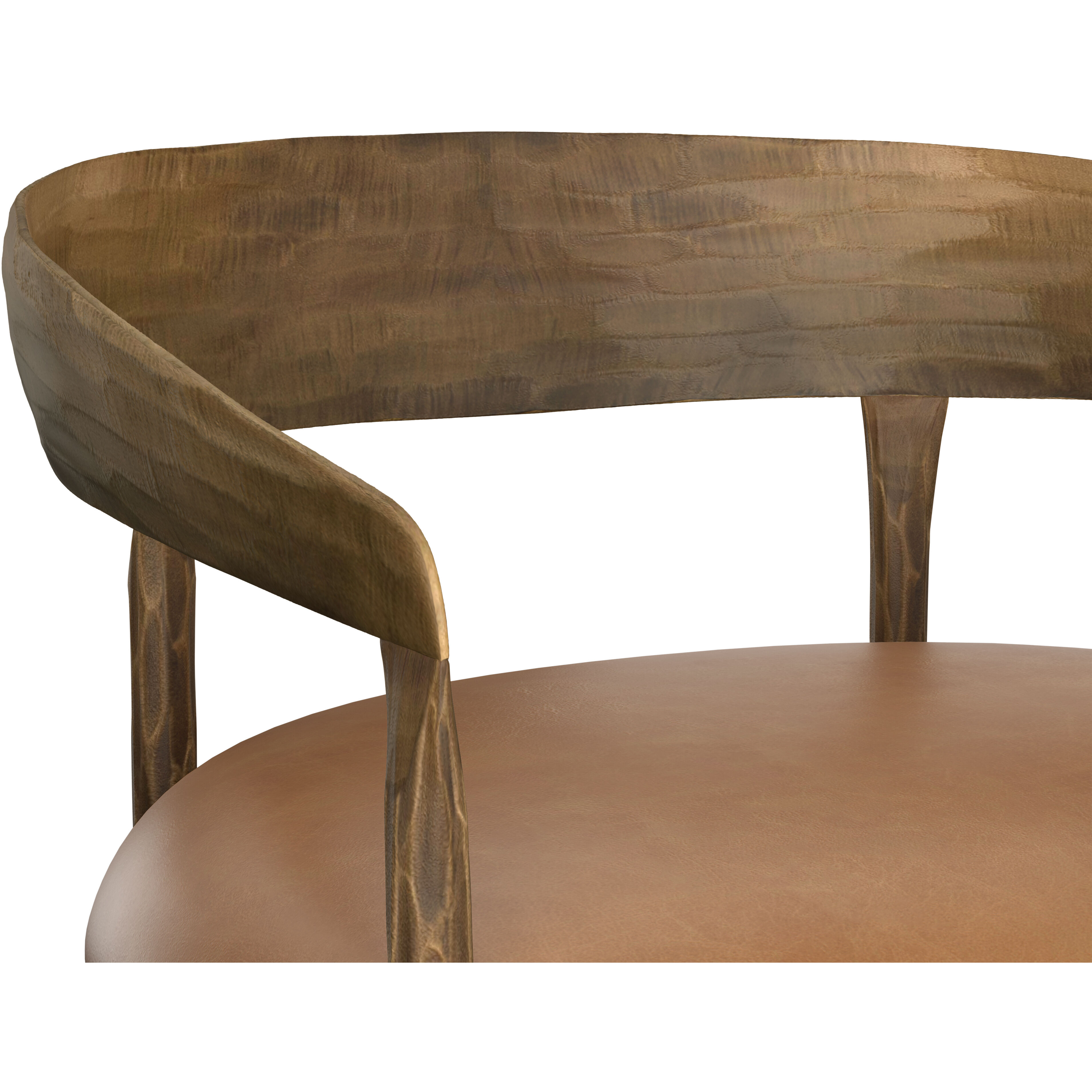 Zanatta 38.75 inch Tan Leather Barstool